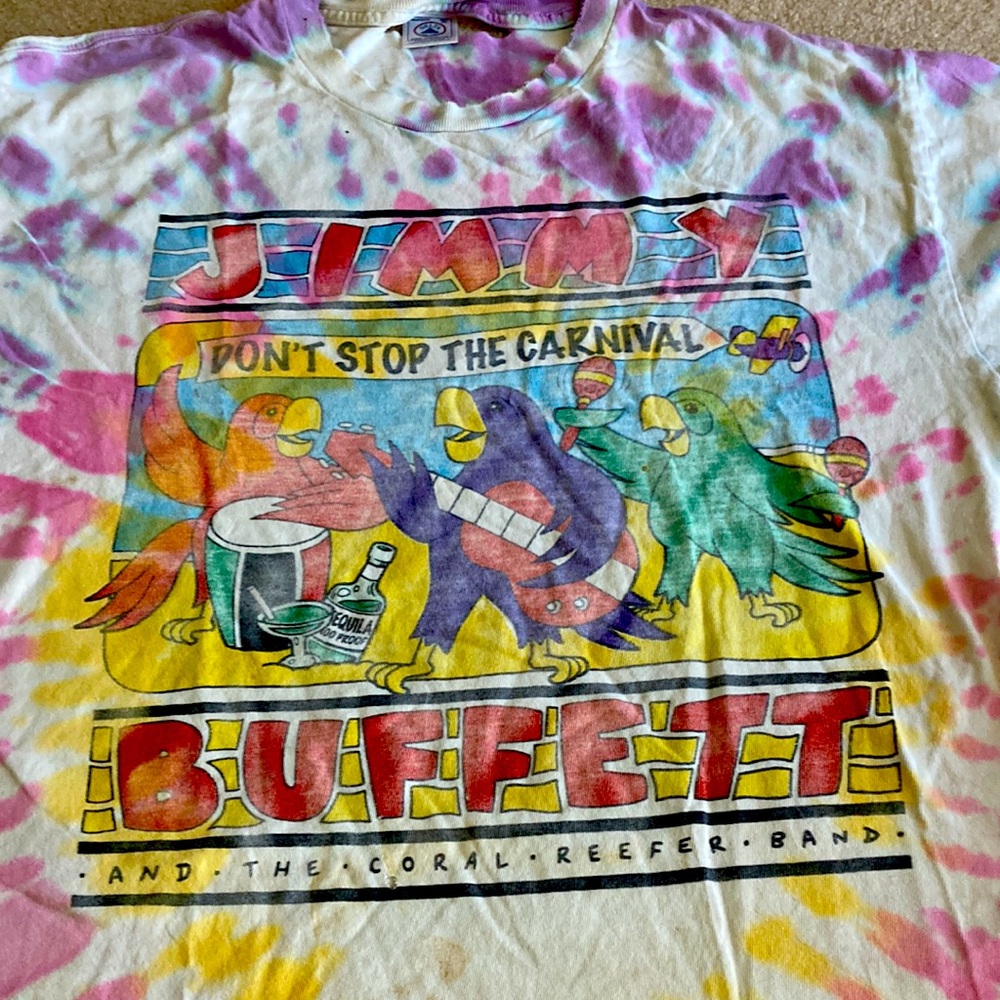 Jimmy Buffett concert t shirt don’t stop the carnival XL tie dye shirt vintage